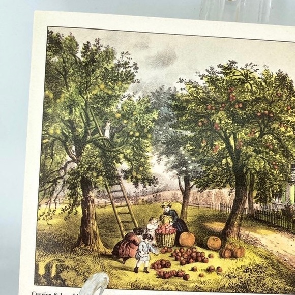 CLEARANCE Currier & Ives Lithograph Art Print Am. Homestead Autum 7x5 Museum NY - Picture 2 of 8